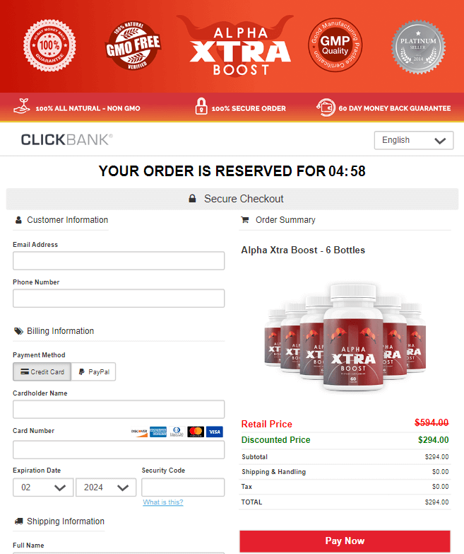 alpha xtra boost order page